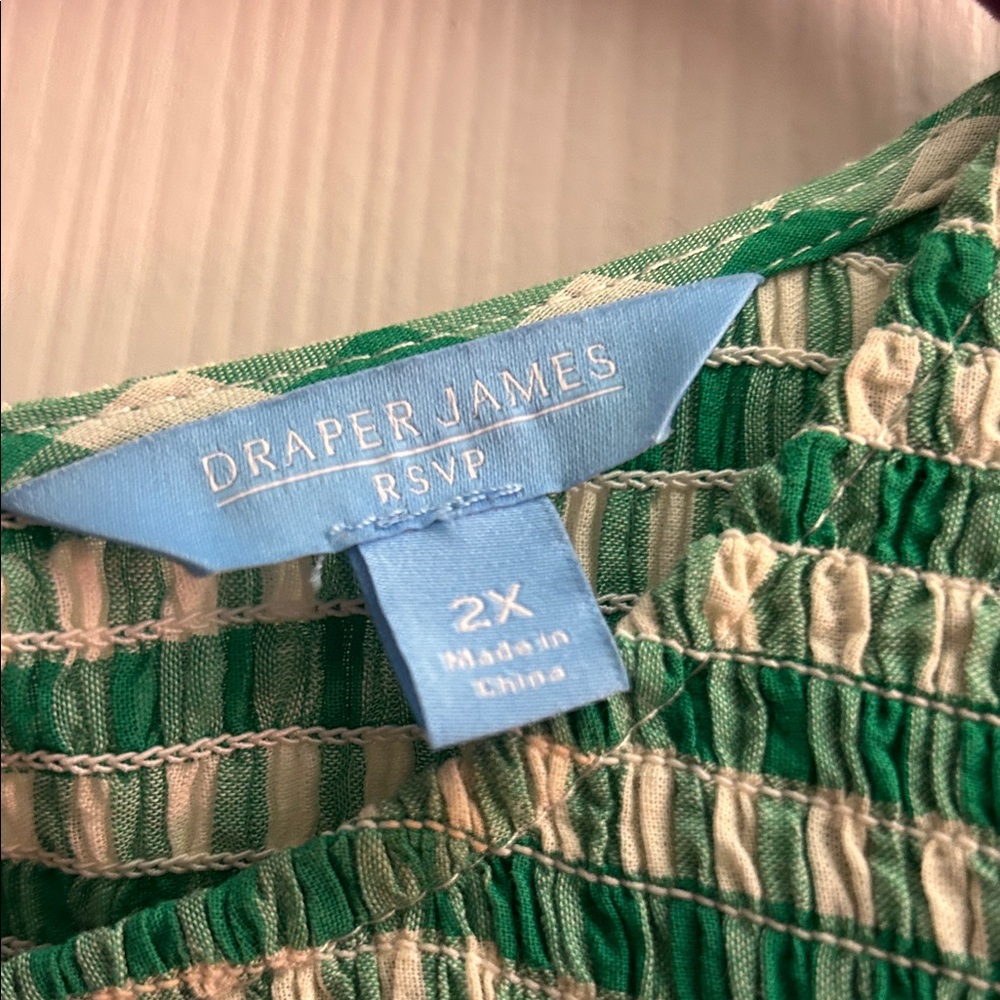 Draper James Green Gingham Sleeveless Dress - Picture 2 of 5